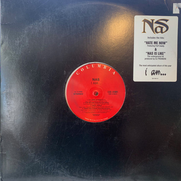 Nas - I Am... 2xLP, Album, Promo, VG/VG