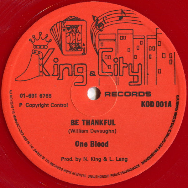 One Blood - Be Thankful 12", Red Vinyl VG/VG